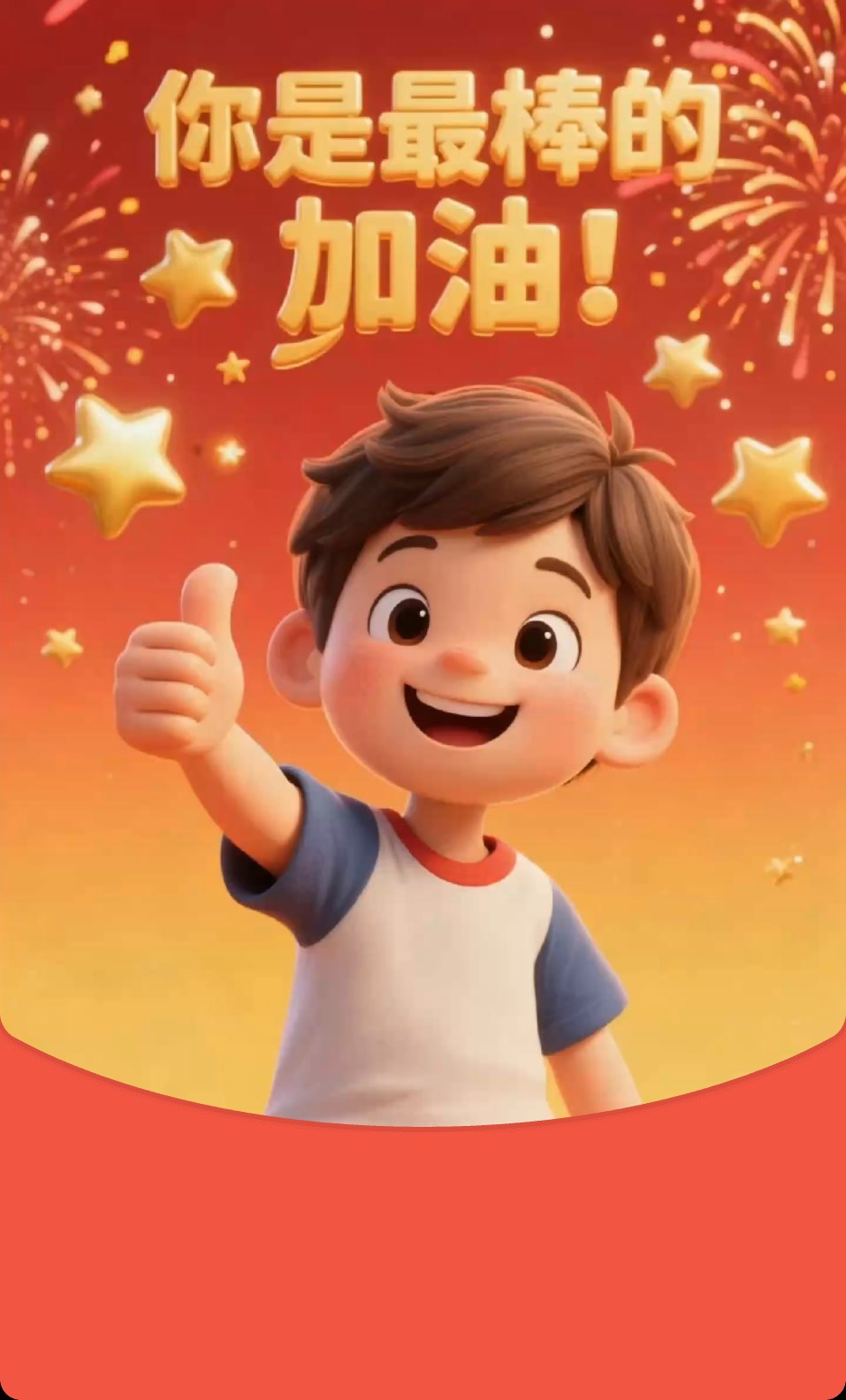 你是最棒的，加油！